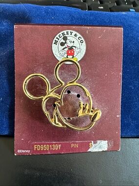 Disney Gold-Tone Mickey Mouse Outline Pin